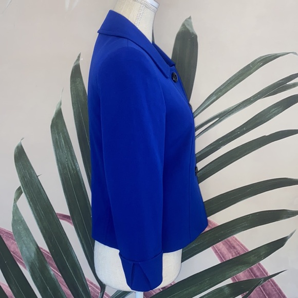 Tahari ASL Royal Blue Cropped Blazer - Picture 4 of 8